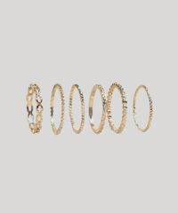 Kit-de-6-Aneis-Femininos-Texturizados-Dourado-9261874-Dourado_1