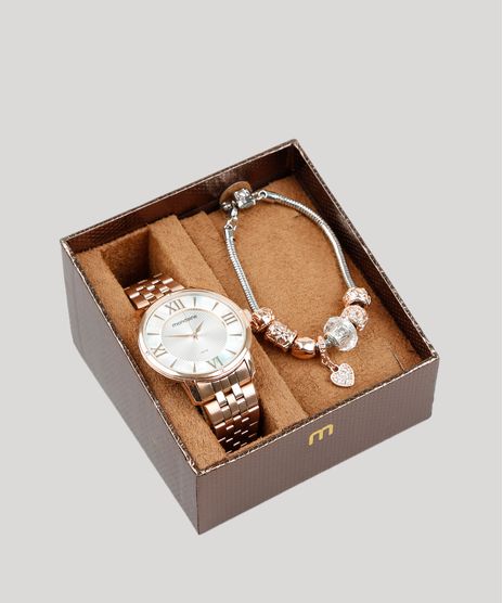 Kit-de-Relogio-Analogico-Mondaine-Feminino---Pulseira---53715LPMVRE3K-Rose-9401327-Rose_1