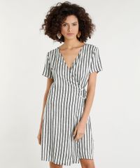 Vestido-Feminino-Curto-Envelope-Listrado-Manga-Curta-Bege-Claro-9368233-Bege_Claro_1