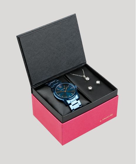 Kit-de-Relogio-Analogico-Lince-Feminino---Colar---Brinco---LRA4449L-KD60D2DX-Azul-9400706-Azul_1