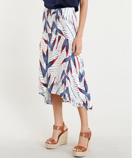Saia-Feminina-Midi-Mullet-Estampada-de-Folhagens-Branca-9279392-Branco_1
