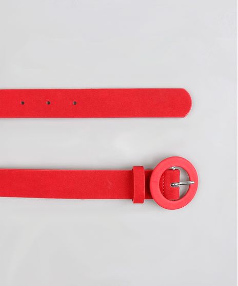 Cinto-Feminino-com-Fivela-Redonda-Vermelho-9255445-Vermelho_1