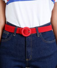 Cinto-Feminino-com-Fivela-Redonda-Vermelho-9255445-Vermelho_2