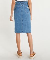 Saia-Jeans-Feminina-Midi-Destroyed-com-Botoes-Azul-Medio-9346386-Azul_Medio_2