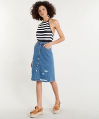 Saia-Jeans-Feminina-Midi-Destroyed-com-Botoes-Azul-Medio-9346386-Azul_Medio_3