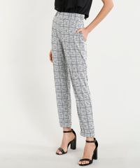Calca-Feminina-Estampada-Xadrez-com-Bolsos-Branca-9360198-Branco_1
