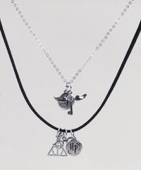 Kit-de-2-Gargantilhas--Harry-Potter-Choker-Feminino-com-Pingente-Prateado-9289361-Prateado_1
