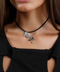 Kit-de-2-Gargantilhas--Harry-Potter-Choker-Feminino-com-Pingente-Prateado-9289361-Prateado_2