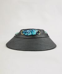 Viseira-de-Praia-com-Lenco-Estampado-e-Ilhos-Preta-9371864-Preto_1