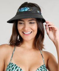 Viseira-de-Praia-com-Lenco-Estampado-e-Ilhos-Preta-9371864-Preto_2