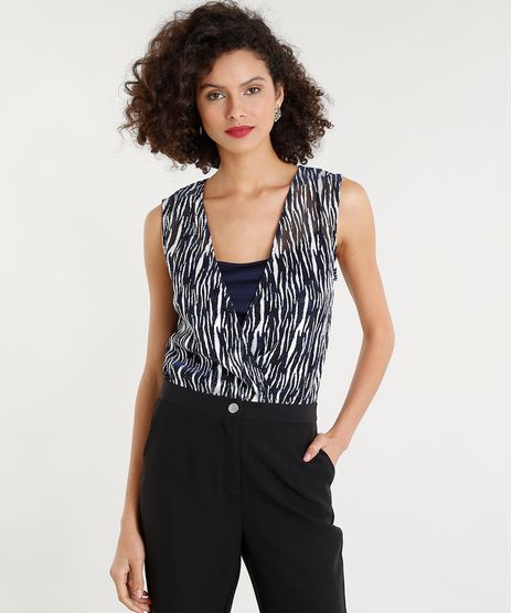 Body-Feminino-Bluse-com-Sobreposicao-Estampado-Decote-V-Azul-Marinho-9260771-Azul_Marinho_1