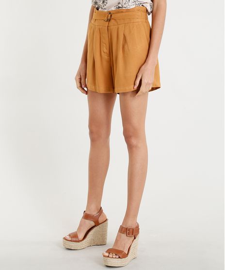 Short-Feminino-Cintura-Alta-com-Cinto-Caramelo-9277836-Caramelo_1