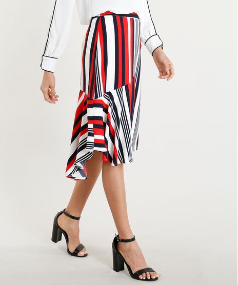 Saia-Feminina-Midi-Listrada-com-Recorte-Branca-9320188-Branco_1