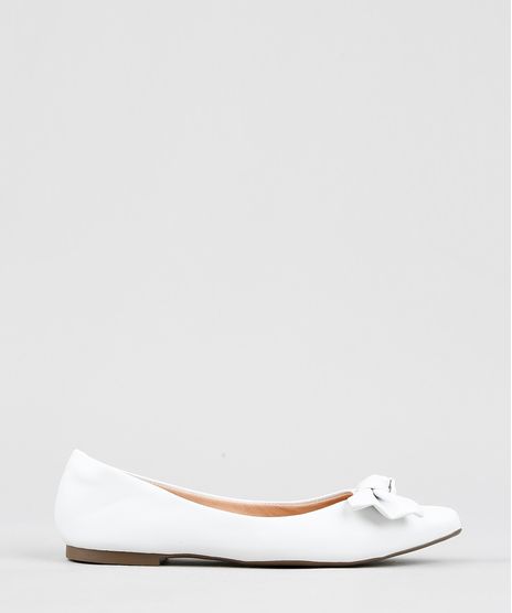 Sapatilha-Bico-Fino-Feminina-Via-Uno-com-Laco-Branca-9422478-Branco_1