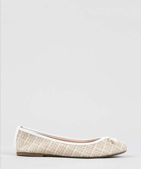 Sapatilha-Feminina-Via-Uno-em-Tweed-Bege-9422473-Bege_1