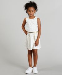 Vestido-Infantil-Estampado-de-Borboletas-com-Cinto-Metalizado-Bege-Claro-9318141-Bege_Claro_3