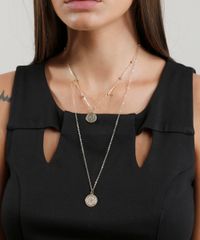 Colar-Feminino-Duplo-com-Medalhas-Dourado-9289210-Dourado_2
