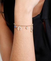 Pulseira-Feminina-com-Pingentes-da-Sorte-Dourado-9289367-Dourado_2