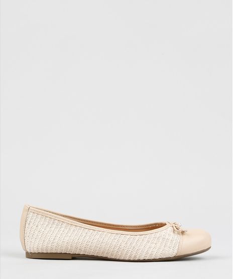 Sapatilha-Feminina-Via-Uno-em-Palha-com-Laco-Bege-9422484-Bege_1