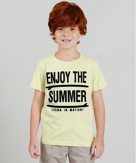 Camiseta-Infantil-com-Estampa-Flocada-Manga-Curta-Amarela-9373063-Amarelo_1