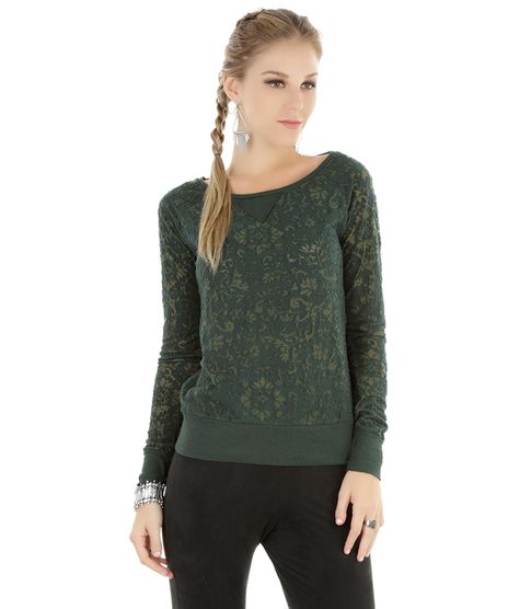 Sueter-em-Moletom-Devore-Floral-Verde-Escuro-8313708-Verde_Escuro_1