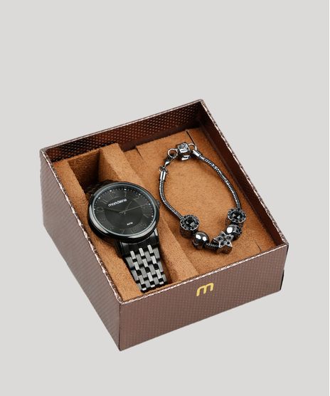 Kit-de-Relogio-Analogico-Mondaine-Feminino---Pulseira---53673LPMVPE1K-Preto-9401237-Preto_1