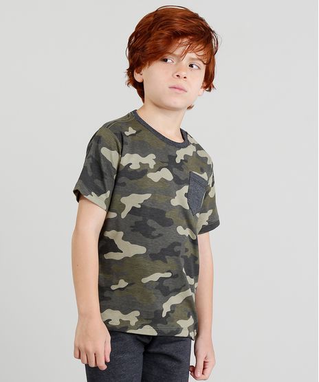 Camiseta-Infantil-Estampada-Camuflada-com-Bolso-e-Manga-Curta-Verde-Militar-9378136-Verde_Militar_1