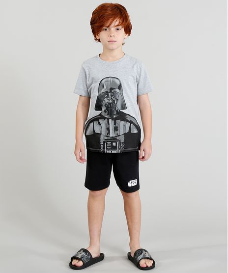 Pijama-Infantil-Darth-Vader-Star-Wars-Manga-Curta-Cinza-Mescla-9224164-Cinza_Mescla_1