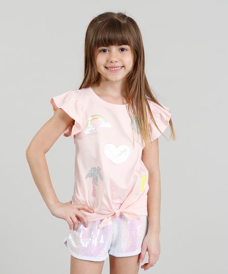 Blusa-Infantil-com-Paetes-e-Babado-Manga-Curta-Decote-Redondo-Rose-9311836-Rose_1