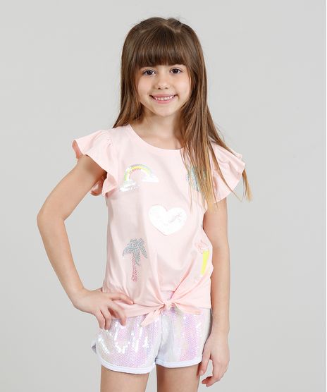 Blusa-Infantil-com-Paetes-e-Babado-Manga-Curta-Decote-Redondo-Rose-9311836-Rose_1