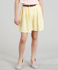 Short-Infantil-Estampado-Xadrez-Vichy-com-Cinto-Trancado-Amarelo-Claro-9182778-Amarelo_Claro_1