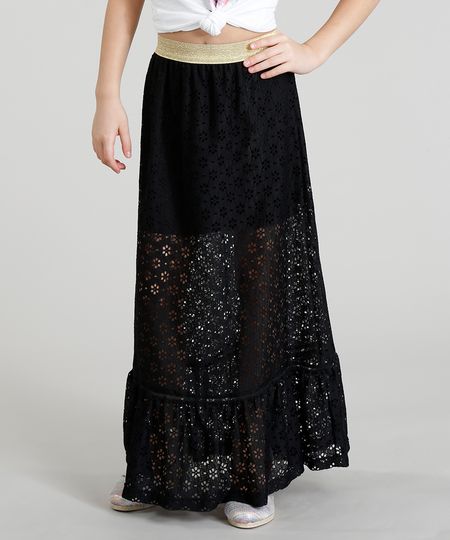 Saia-Longa-Infantil-em-Laise-com-Elastico-Metalizado-Preta-9324061-Preto_1 Saia-Longa-Infantil-em-Laise-com-Elastico-Metalizado-Preta-9324061-Preto_1