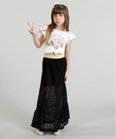 saia longa infantil para comprar