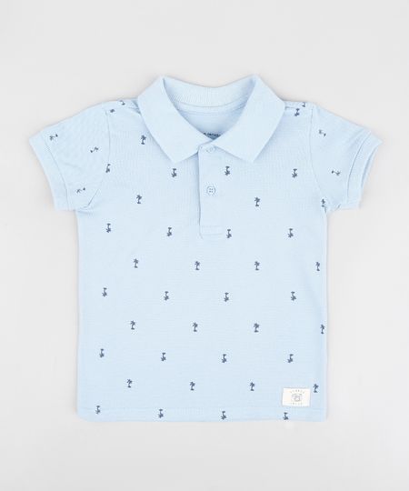 Polo-Infantil-em-Piquet-Estampada-de-Coqueiros-Manga-Curta-Azul-Claro-9232274-Azul_Claro_1