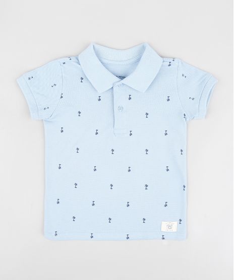 Polo-Infantil-em-Piquet-Estampada-de-Coqueiros-Manga-Curta-Azul-Claro-9232274-Azul_Claro_1