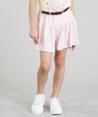 Short-Infantil-Estampado-Xadrez-Vichy-com-Cinto-Trancado-Rosa-Claro-9182779-Rosa_Claro_1