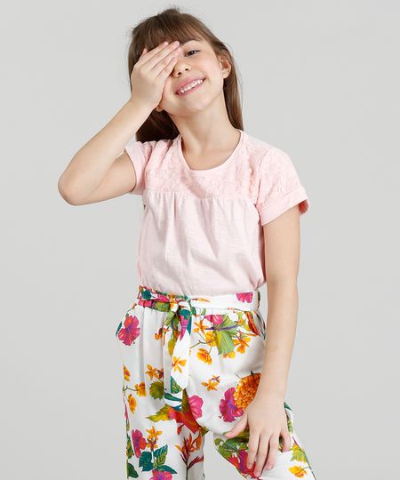 Blusa-Infantil-com-Renda-Manga-Curta-Decote-Redondo-Rose-9355925-Rose_1 Blusa-Infantil-com-Renda-Manga-Curta-Decote-Redondo-Rose-9355925-Rose_1