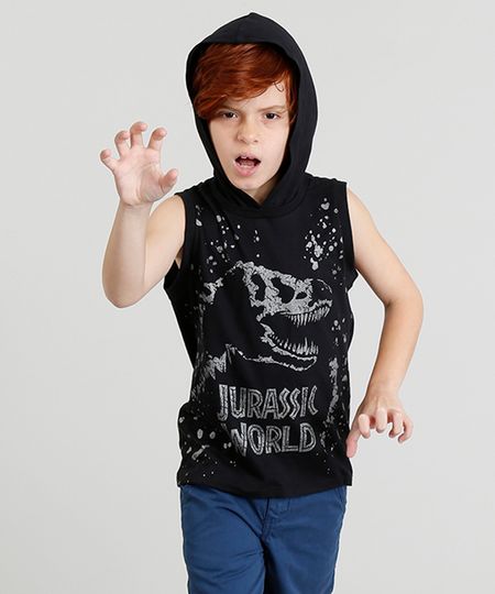Regata-Infantil-Jurassic-World-com-Capuz-Preta-9329263-Preto_1