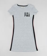 Vestido-Infantil--GRL-PWR--Curto-Canelado-Manga-Curta-Cinza-Mescla-9247499-Cinza_Mescla_1