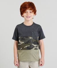 Camiseta-Infantil-com-Estampa-Camuflada-com-Bolso-Manga-Curta-Gola-Careca-Cinza-Mescla-Escuro-9378185-Cinza_Mescla_Escuro_1