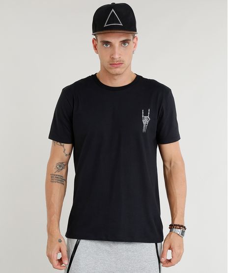 Camiseta-Masculina-Caveira-Manga-Curta-Gola-Careca-Preta-9380494-Preto_1