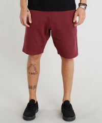 Bermuda-Masculina-Basica-em-Moletom-com-Bolsos-Vinho-9365314-Vinho_1