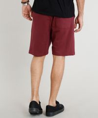 Bermuda-Masculina-Basica-em-Moletom-com-Bolsos-Vinho-9365314-Vinho_2
