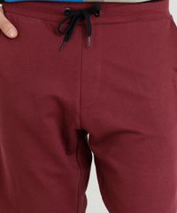 Bermuda-Masculina-Basica-em-Moletom-com-Bolsos-Vinho-9365314-Vinho_4