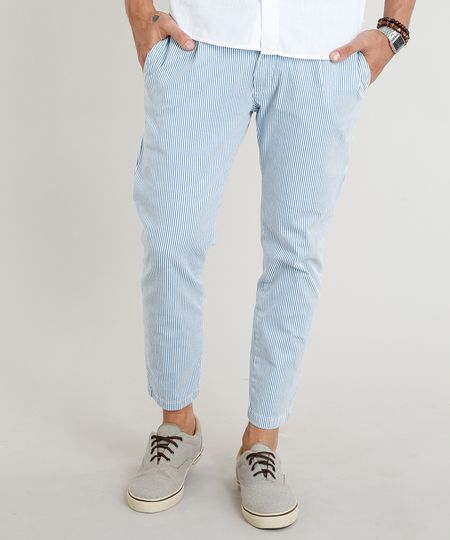 Calca-de-Sarja-Masculina-Chino-Slim-Cropped-Listrada-Azul-Claro-9305832-Azul_Claro_1