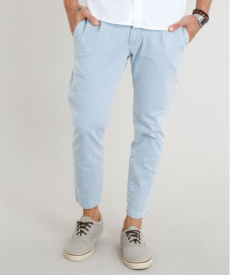 Calca-de-Sarja-Masculina-Chino-Slim-Cropped-Listrada-Azul-Claro-9305832-Azul_Claro_1
