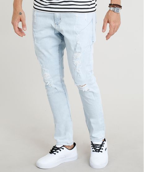 Calca-Jeans-Masculina-Carrot-Destroyed-Azul-Claro-9306437-Azul_Claro_1