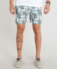Short-Masculino-Estampado-de-Coqueiros-com-Bolsos-Branco-9305456-Branco_1