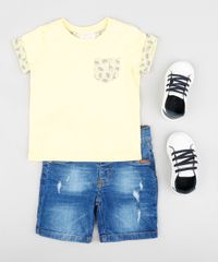 Camiseta-Infantil-com-Bolso-Estampado-de-Dinossauro-Manga-Curta-Gola-Careca-Amarela-9303327-Amarelo_3