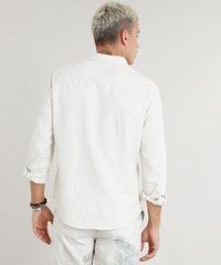 Camisa-Masculina-com-Bordado-de-Folha-em-Linho-Manga-Longa-Bege-Claro-9350183-Bege_Claro_2